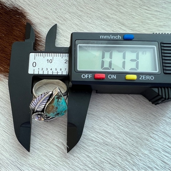 ❤️ Kingman Turquoise Decorative Statement Navajo Western Sterling Ring Sz 6.25 - Picture 14 of 16